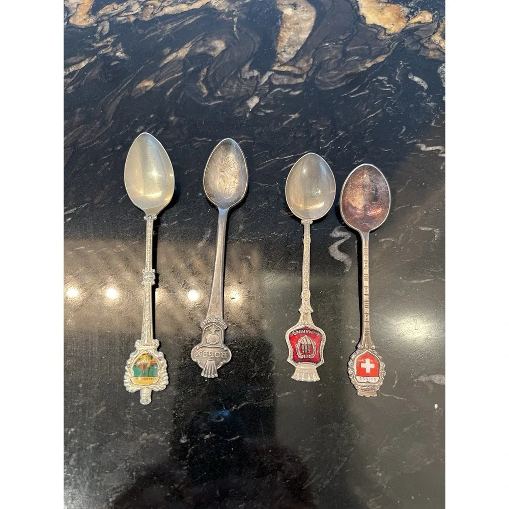 Lot of 22 Souvenir Mini Spoons US States, Europe, Japan, New Zealand